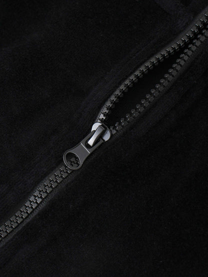 Velour Half Zip-Black