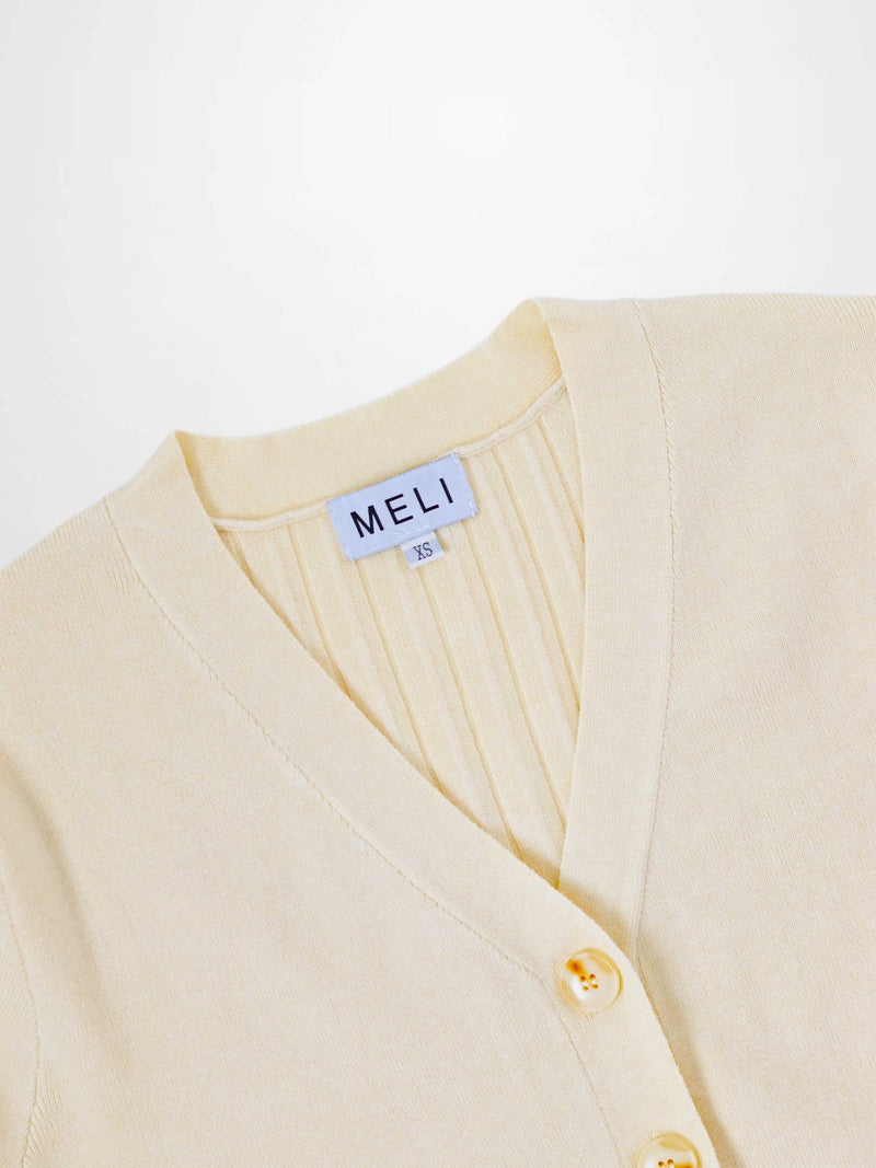 Back Wide Ribbed Cardigan Sweater-Ivory