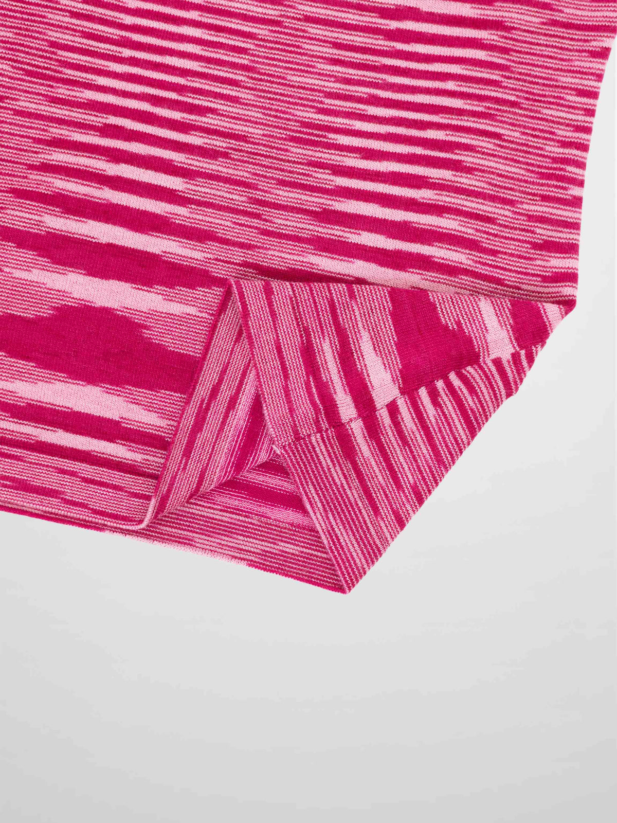 Abstract Stripe Knit Turtleneck-Berry Stripe