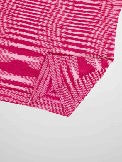 Abstract Stripe Knit Turtleneck-Berry Stripe