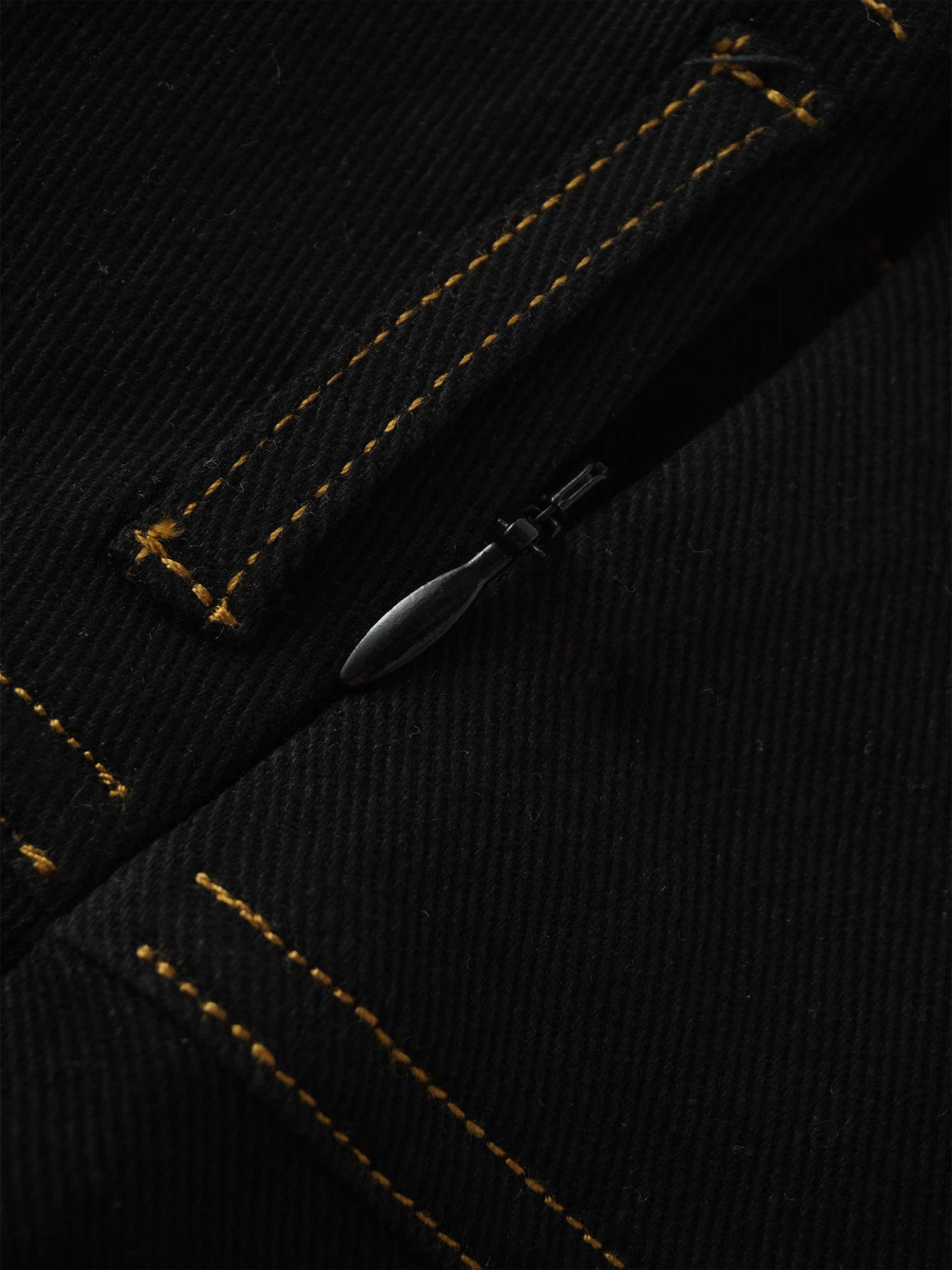 Stitched Tiered Belted Denim Skirt-Black