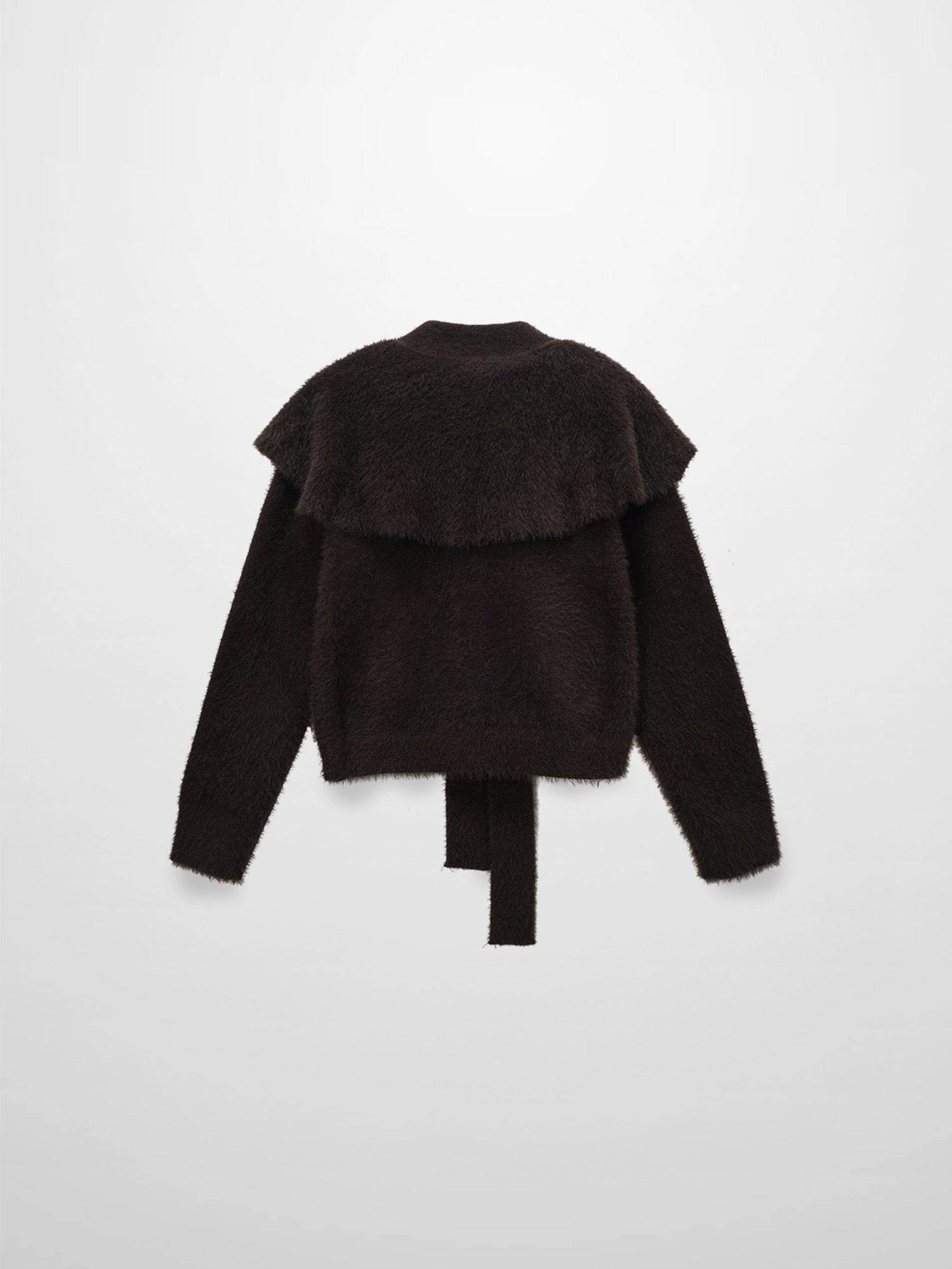 Mohair Shawl Collar Cardigan-Brown