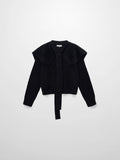 Mohair Shawl Collar Cardigan-Black