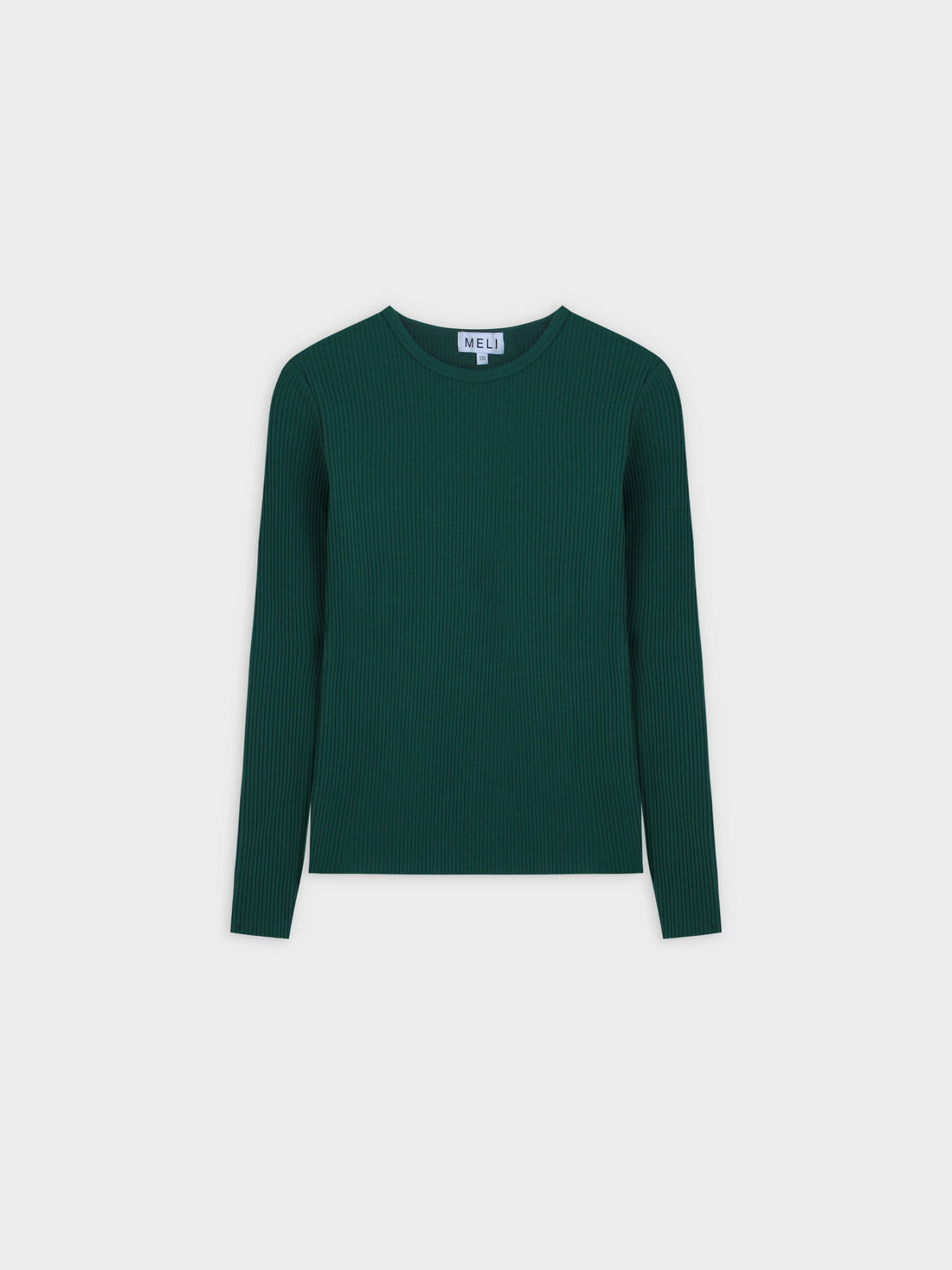 WIDE RIBBED CREW-GREEN