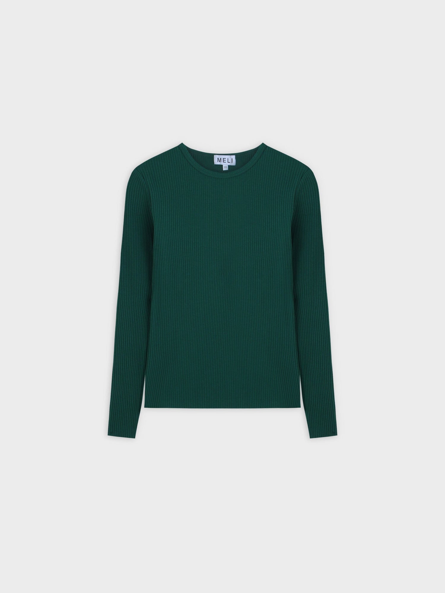 WIDE RIBBED CREW-GREEN