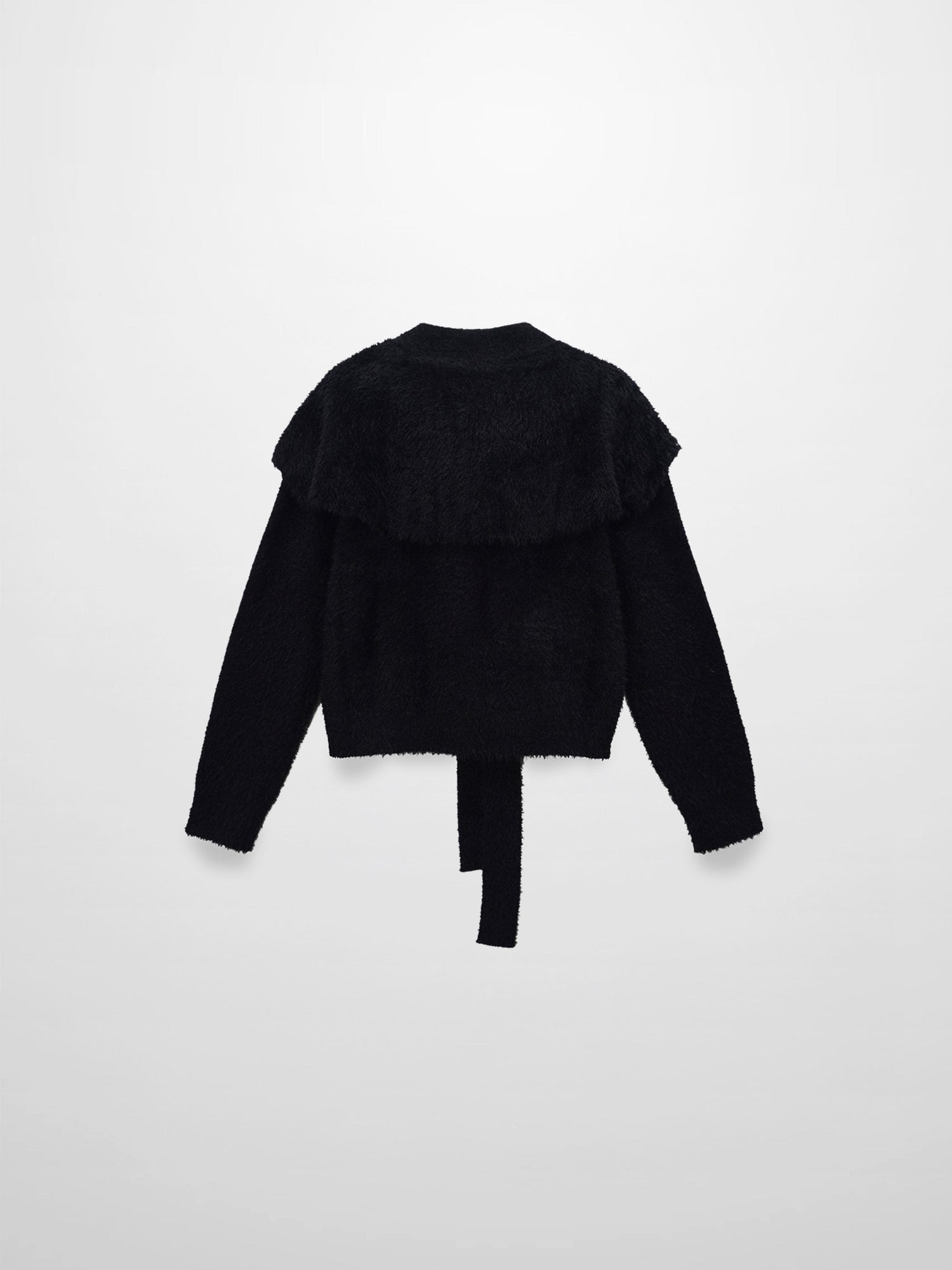 Mohair Shawl Collar Cardigan-Black