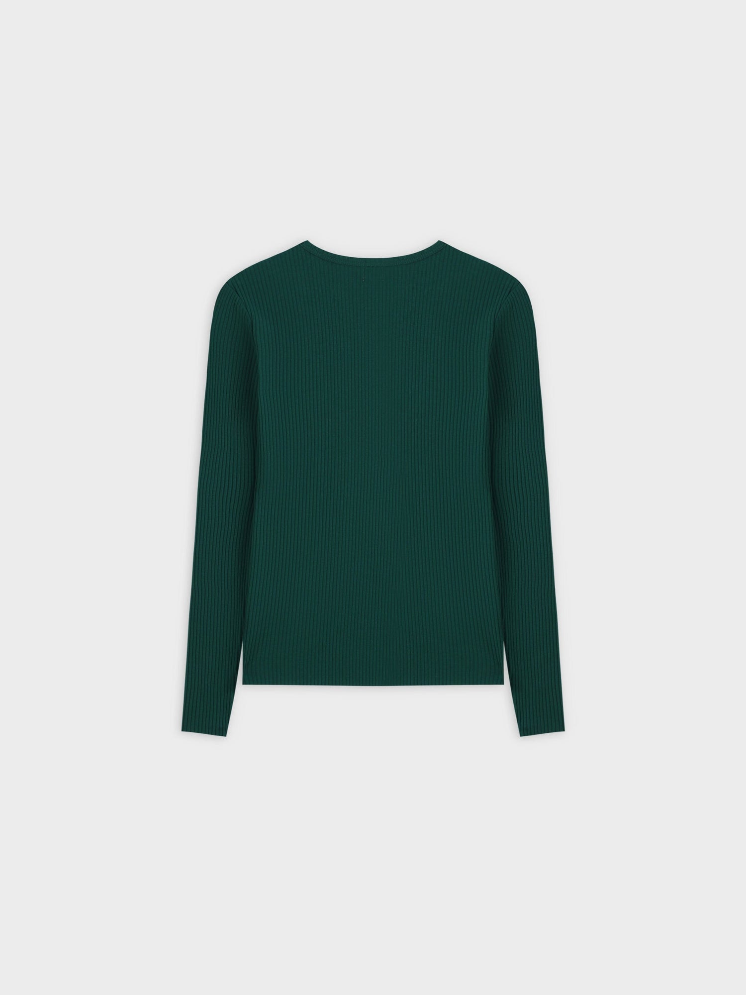 WIDE RIBBED CREW-GREEN