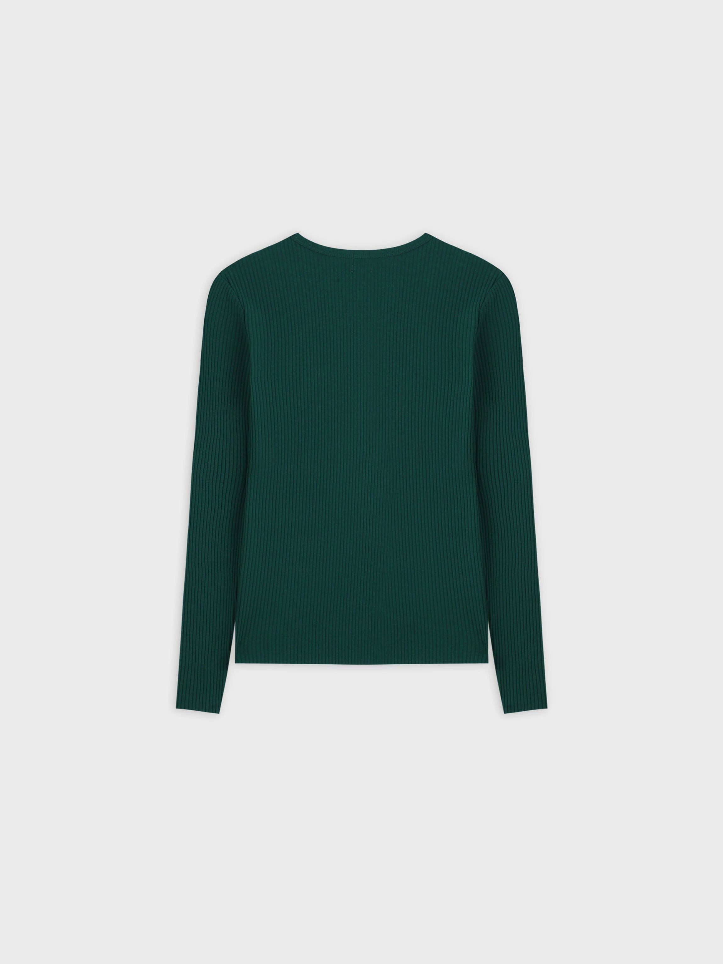 WIDE RIBBED CREW-GREEN