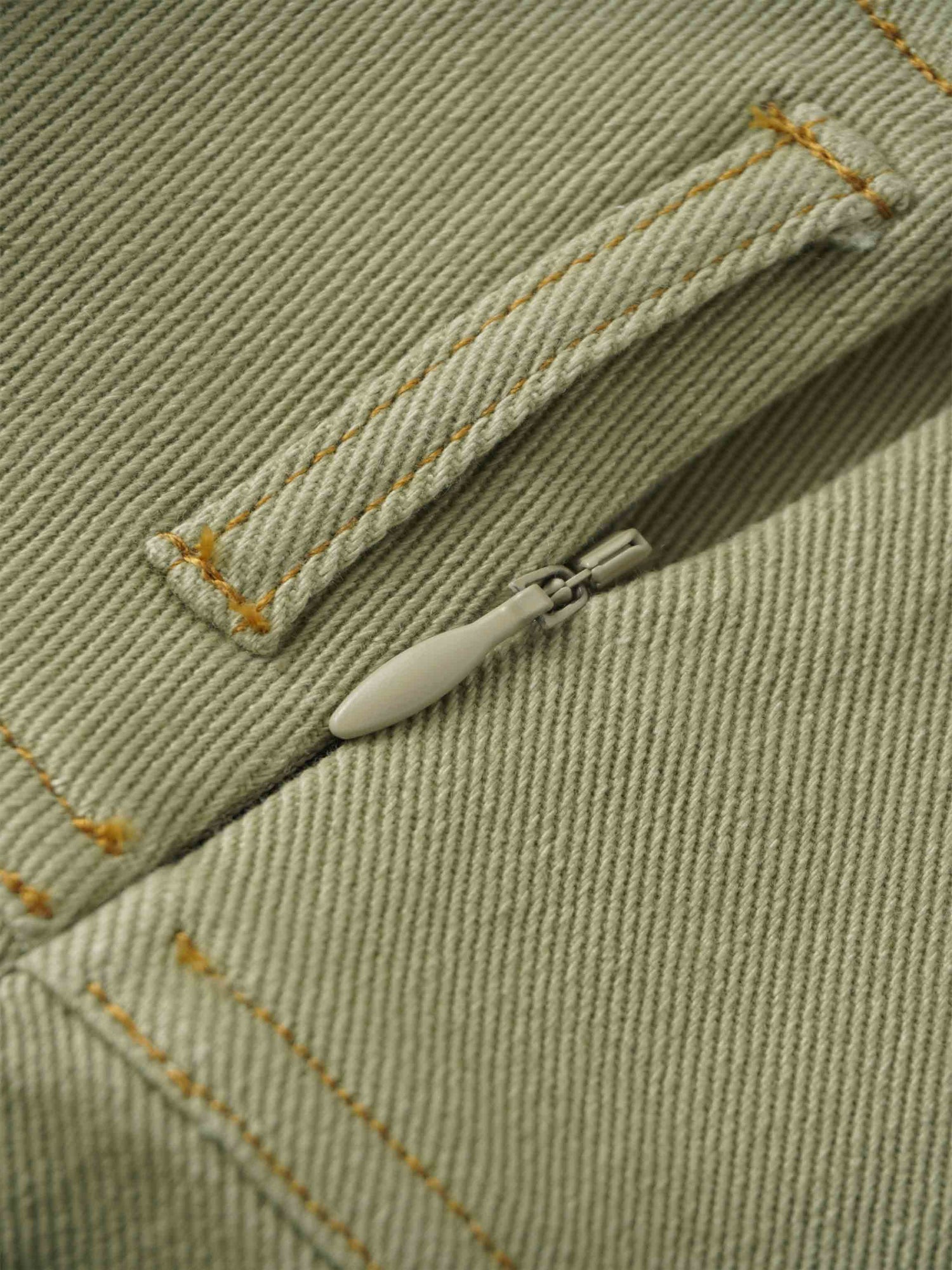 Stitched Tiered Belted Denim Skirt-Sage Green