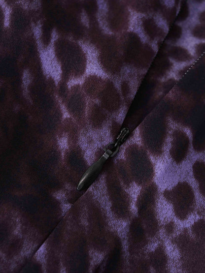 A-Line V Neck Slip Dress-Purple Pebbles