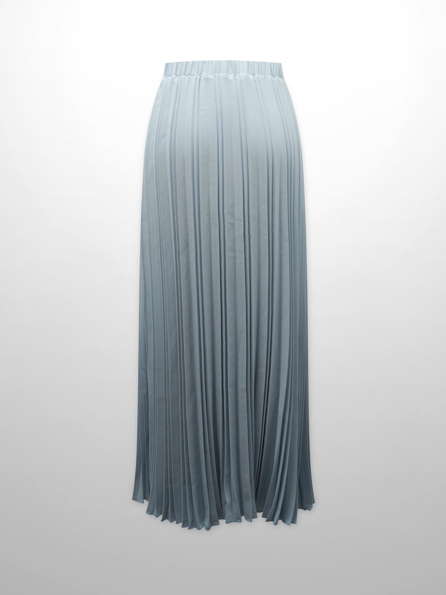 Crepe Pleated Maxi Skirt-Light Blue