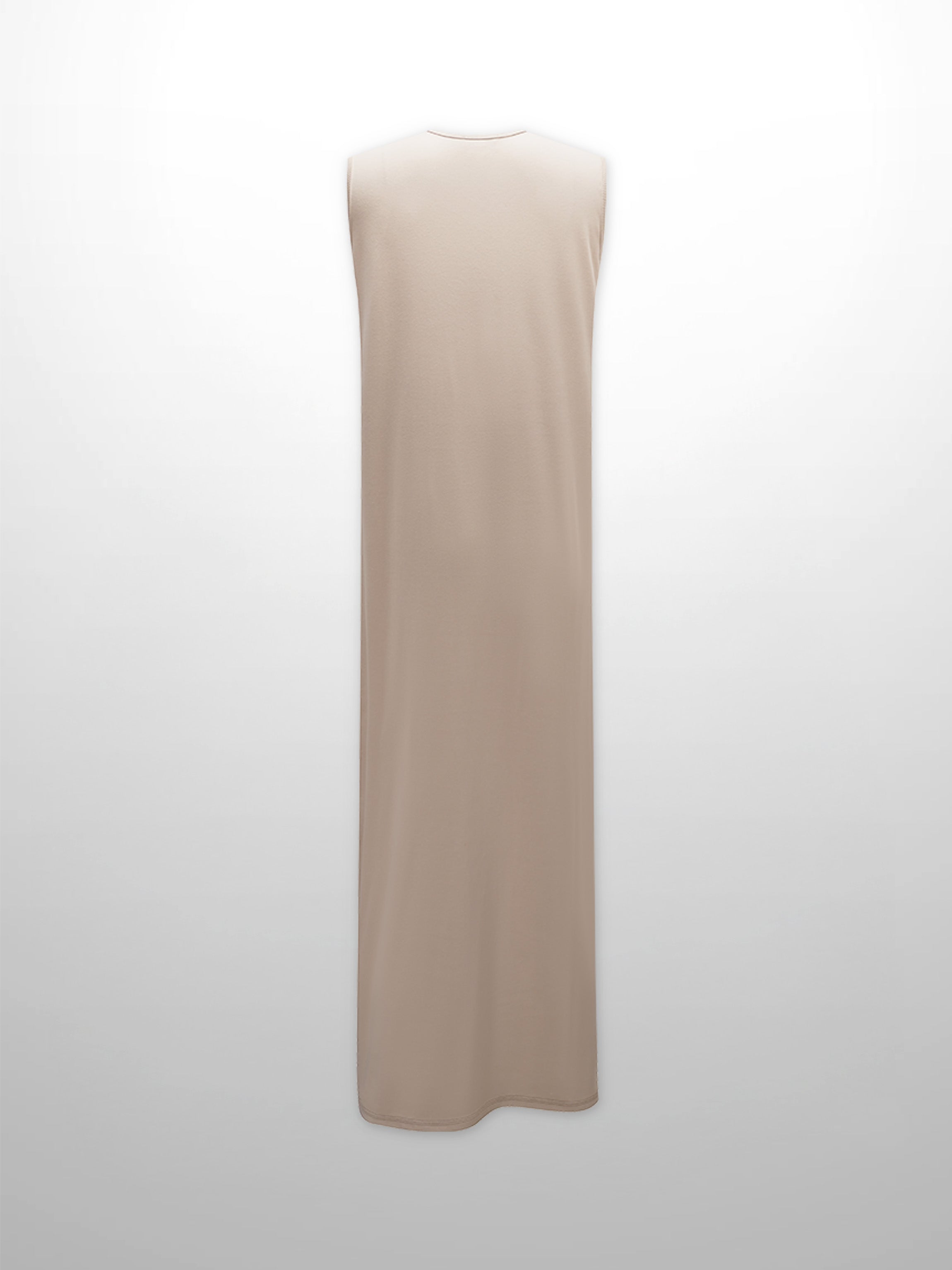 Basic T-Shirt Slip Dress-Tan