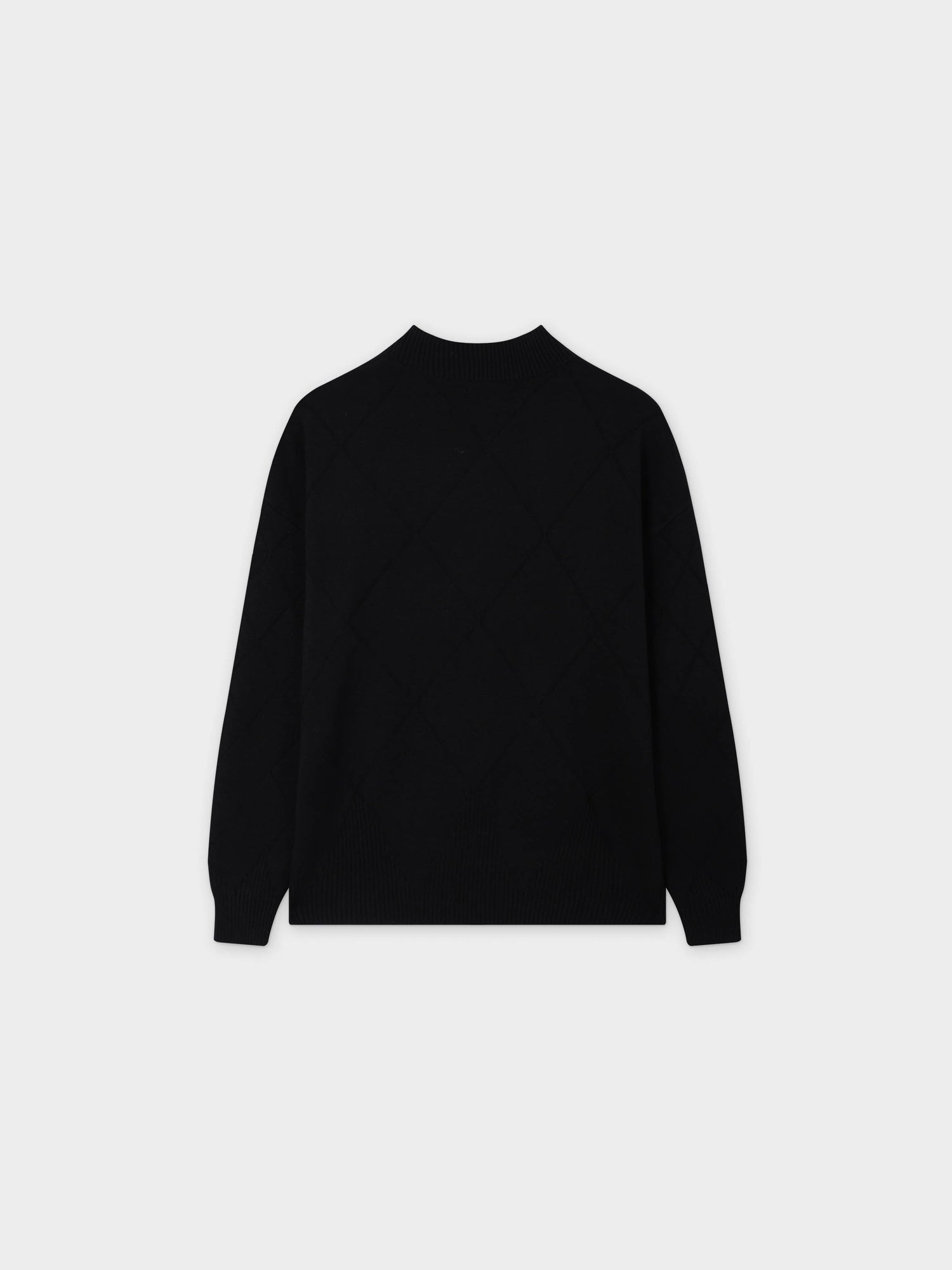 Oversized Diamond Detail Sweater-Black