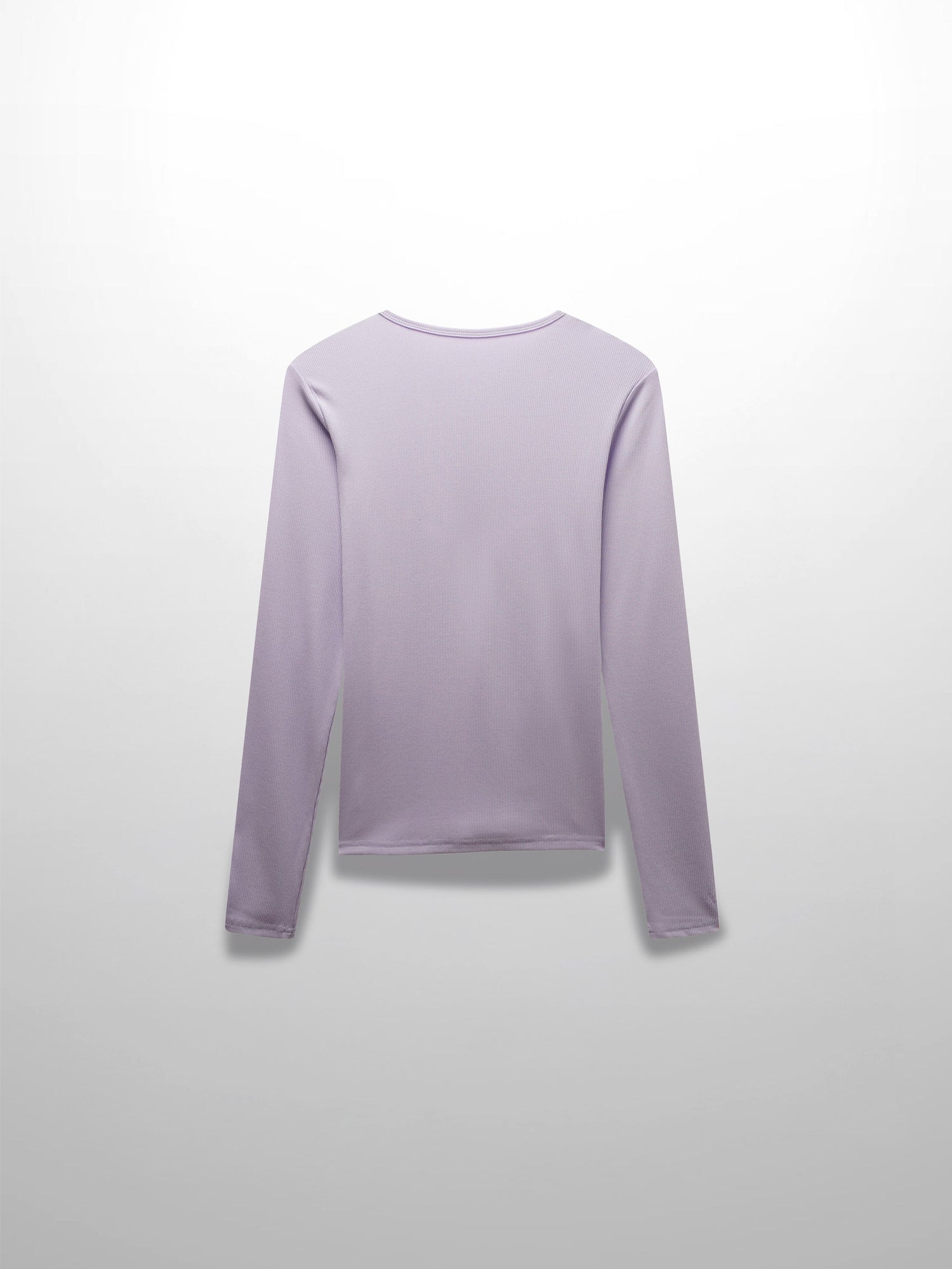 RIBBED HIGH V TEE LS-LILAC