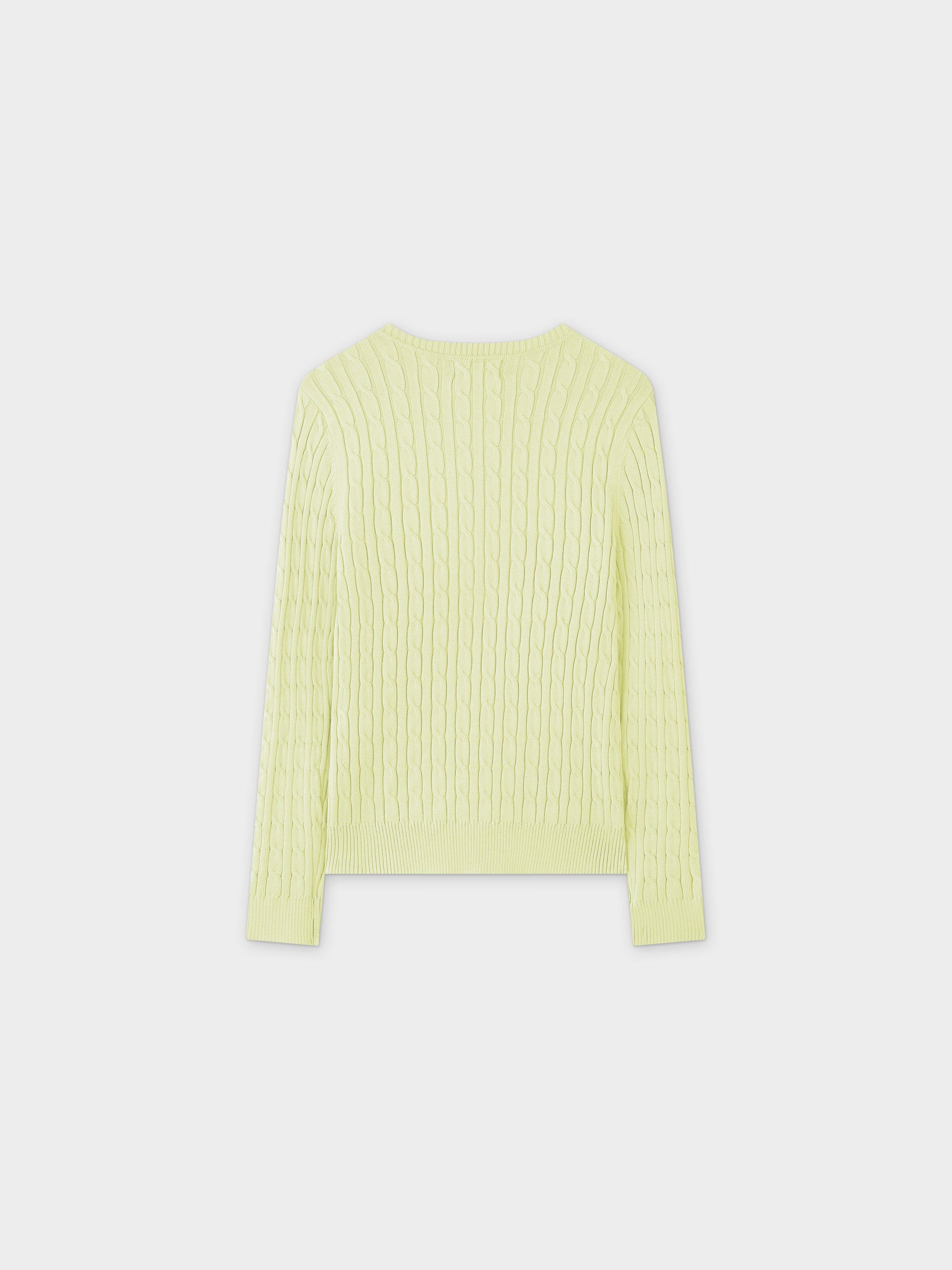 Knit Cable Sweater-Yellow