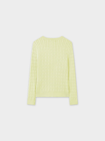 Knit Cable Sweater-Yellow