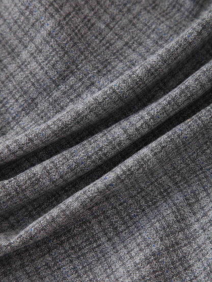 Fitted Blazer-Grey Plaid