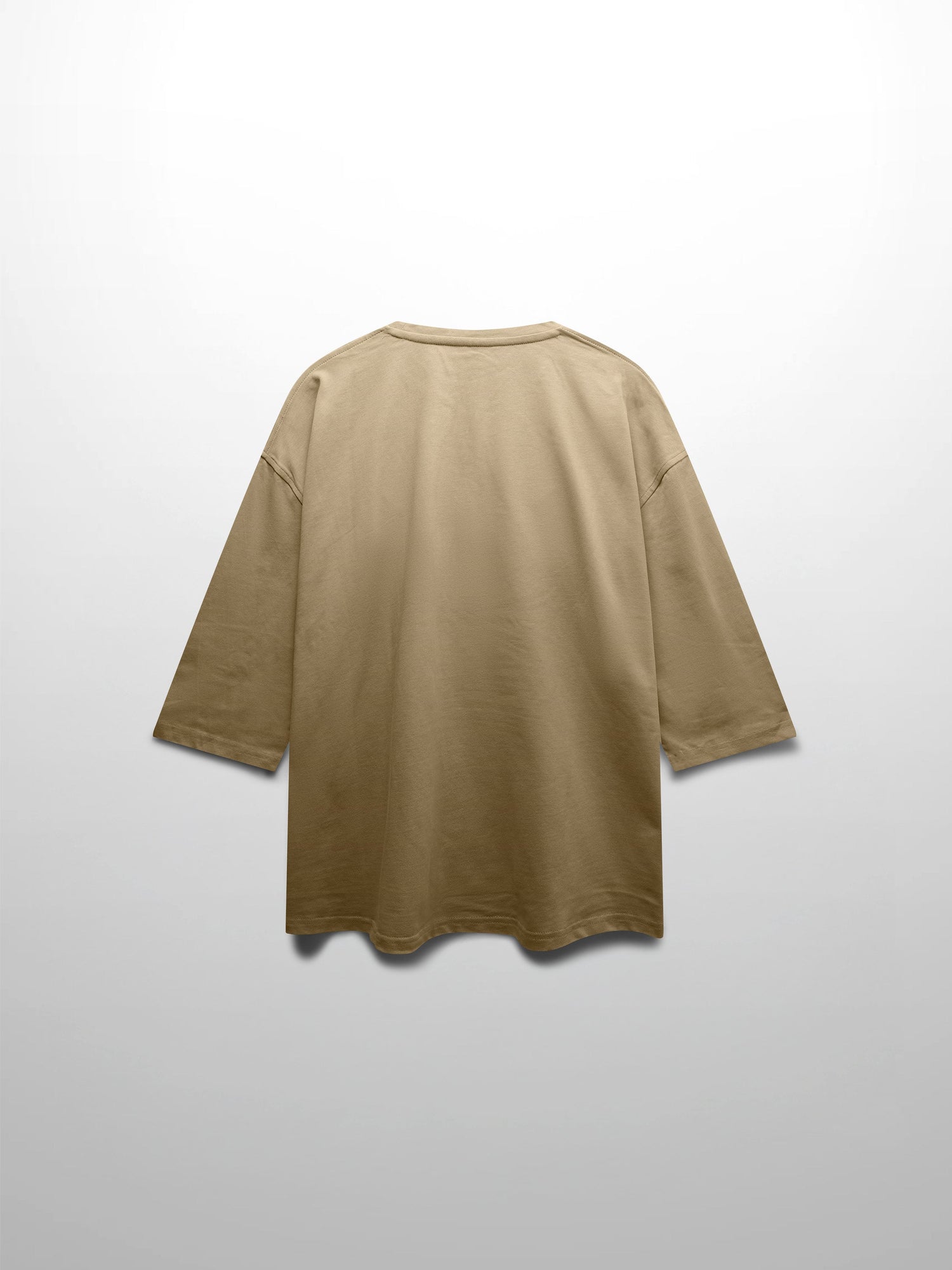 Oversized Boxy 3Q Sleeve Tee-Tan