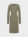 CREW NECK POCKET TEE DRESS 41"-OLIVE
