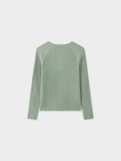 Ribbed Knit Cardigan-Seafoam