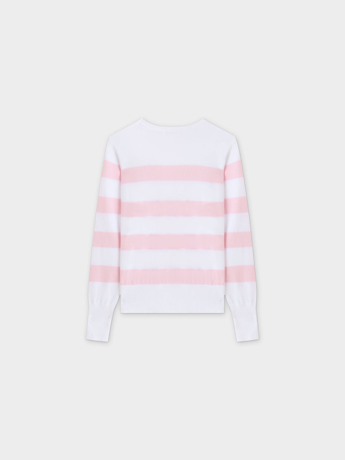 Striped Cotton Sweater-Light Pink