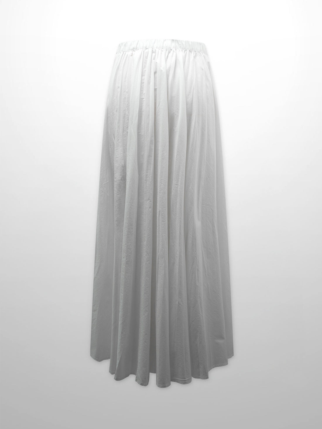 Micro Pleat Elastic Waist Skirt-White
