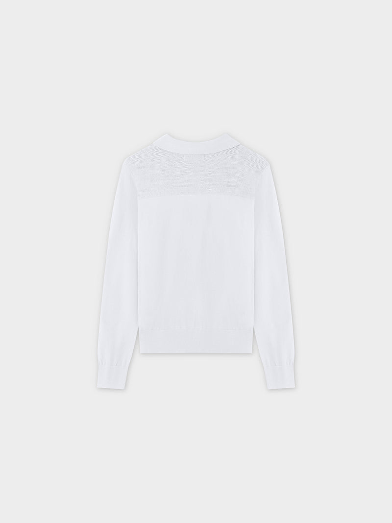 Mesh Top Sweater-White