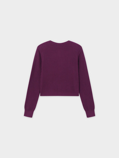 Button Down Ribbed Cardigan-Wine