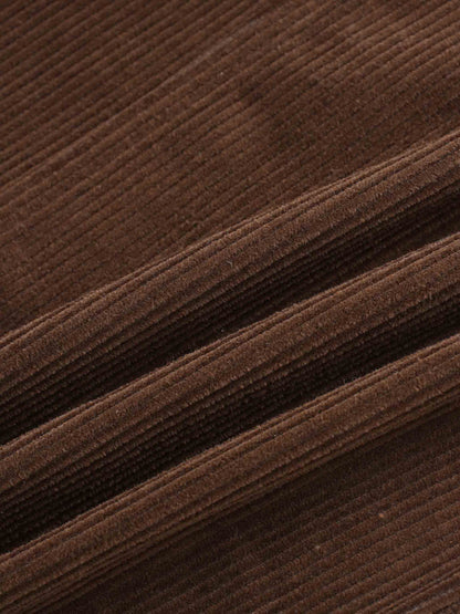 Straight Pocket Skirt-Brown