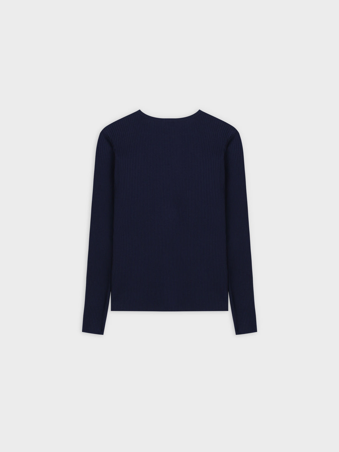 WIDE RIBBED CREW-NAVY