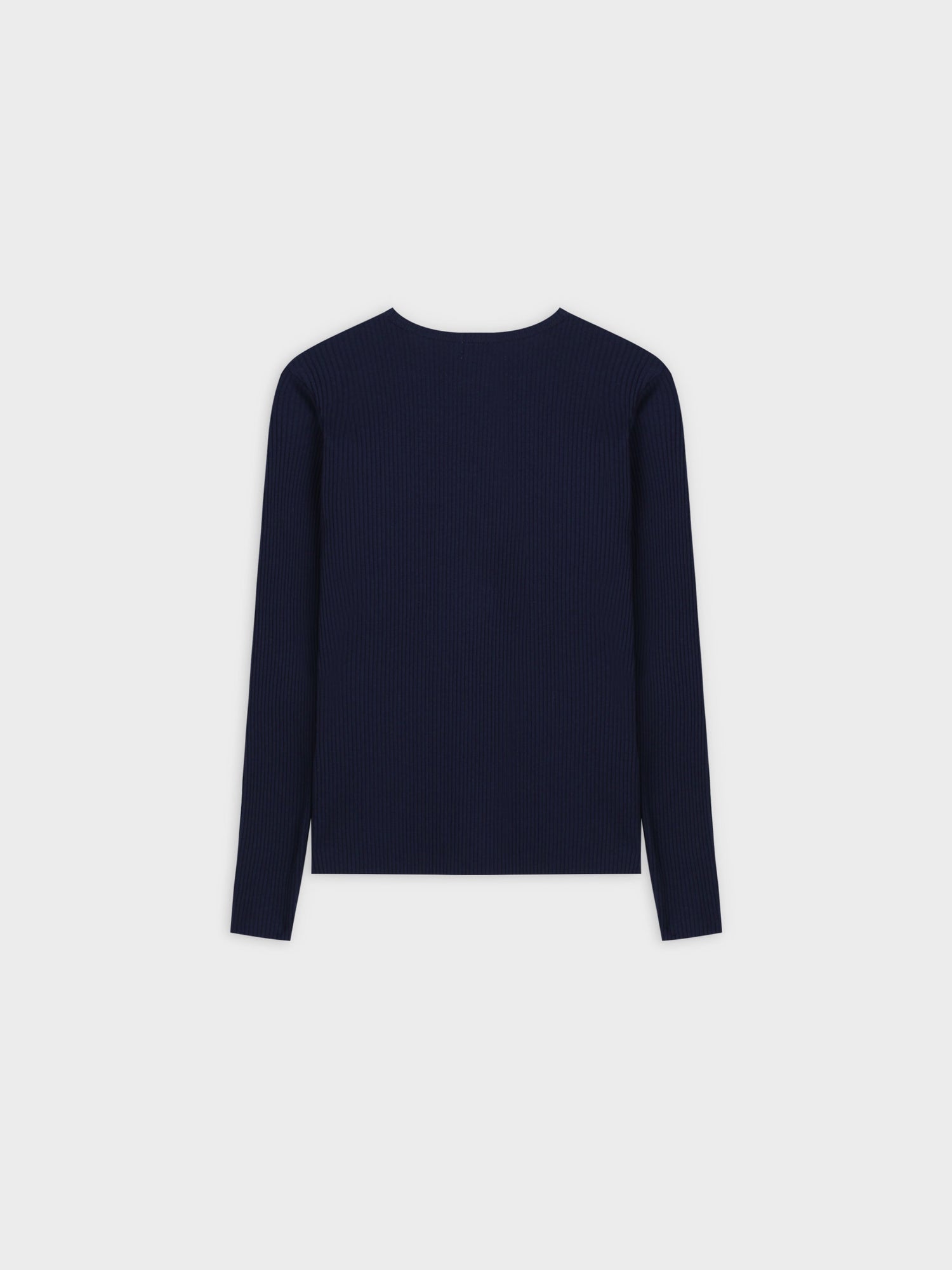 WIDE RIBBED CREW-NAVY