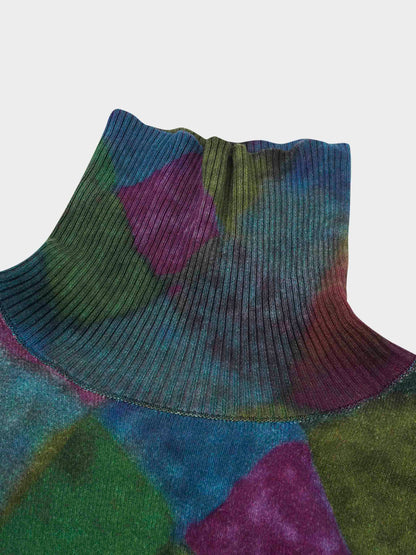 Thin Knit Turtleneck Sweater-Colored Diamonds
