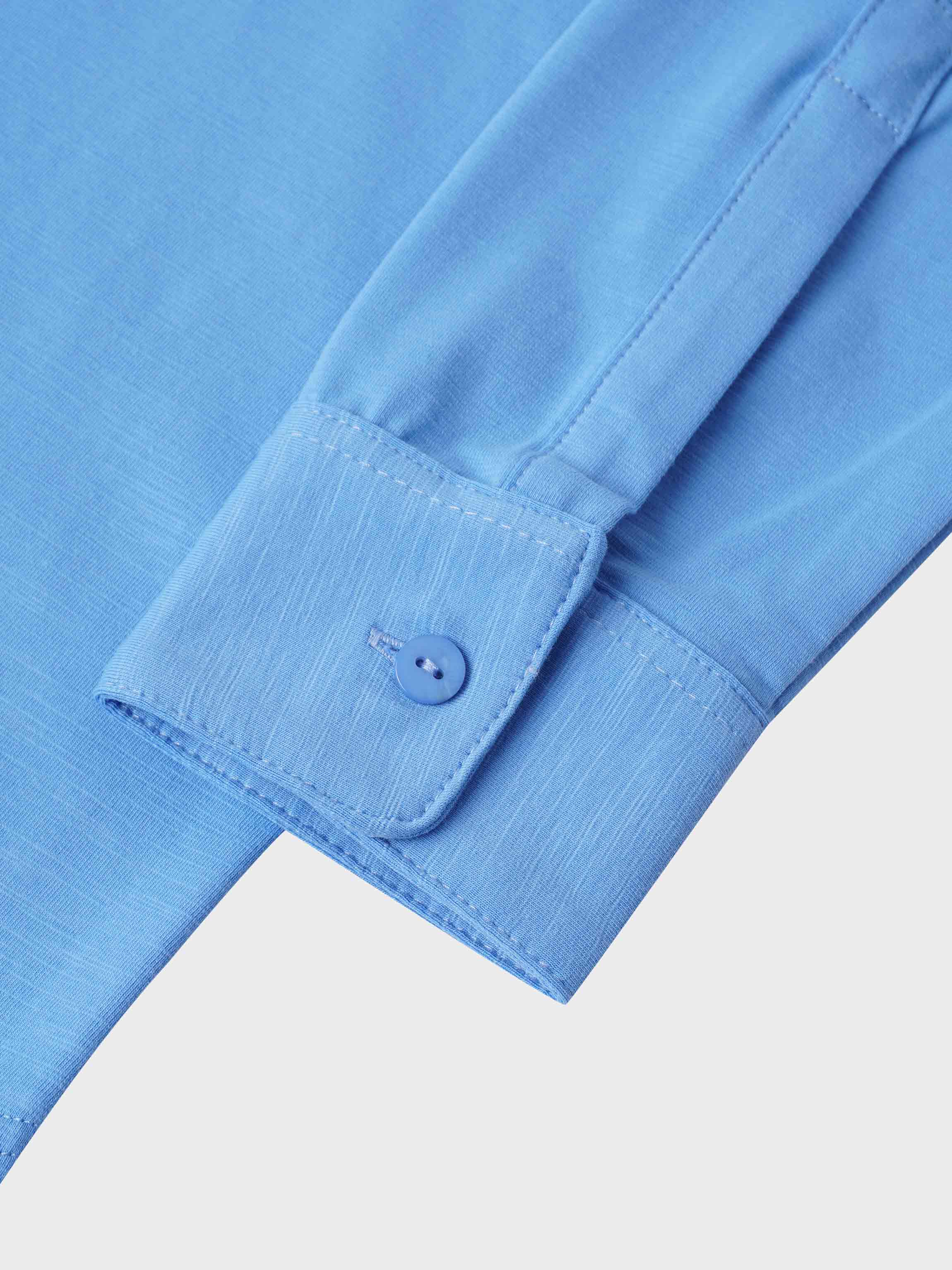 Button Down T-Shirt Blouse-Sky Blue