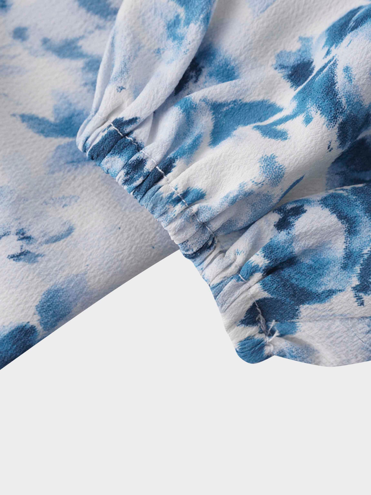 Tie Front Shirtdress-Light Blue Floral