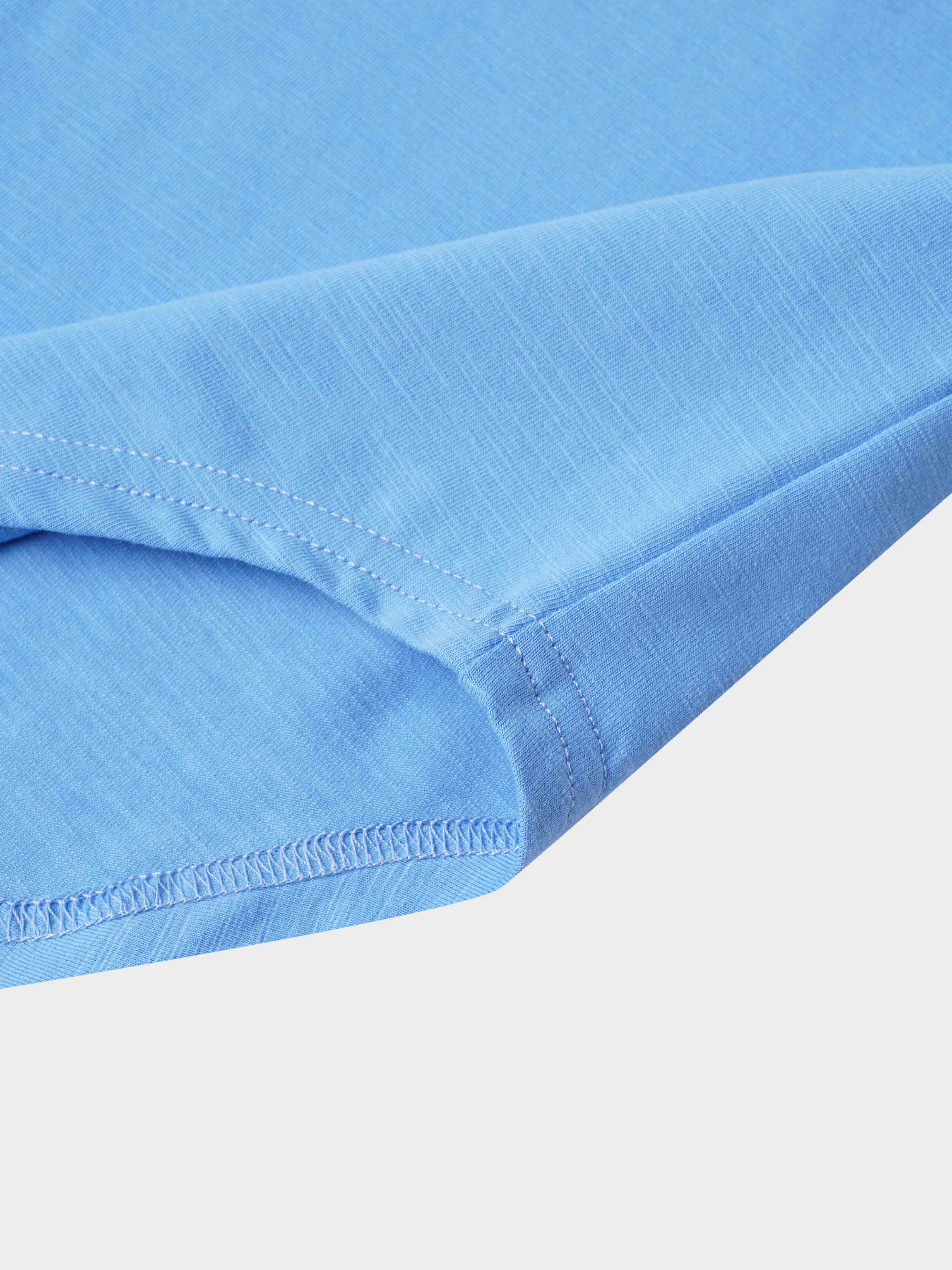 Button Down T-Shirt Blouse-Sky Blue