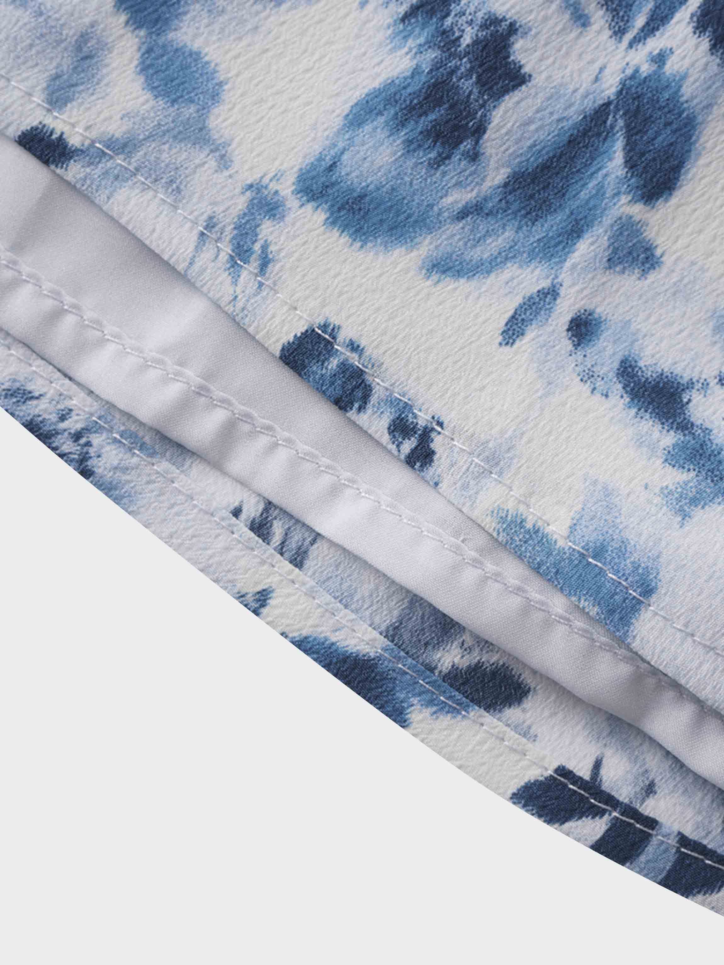 Tie Front Shirtdress-Light Blue Floral