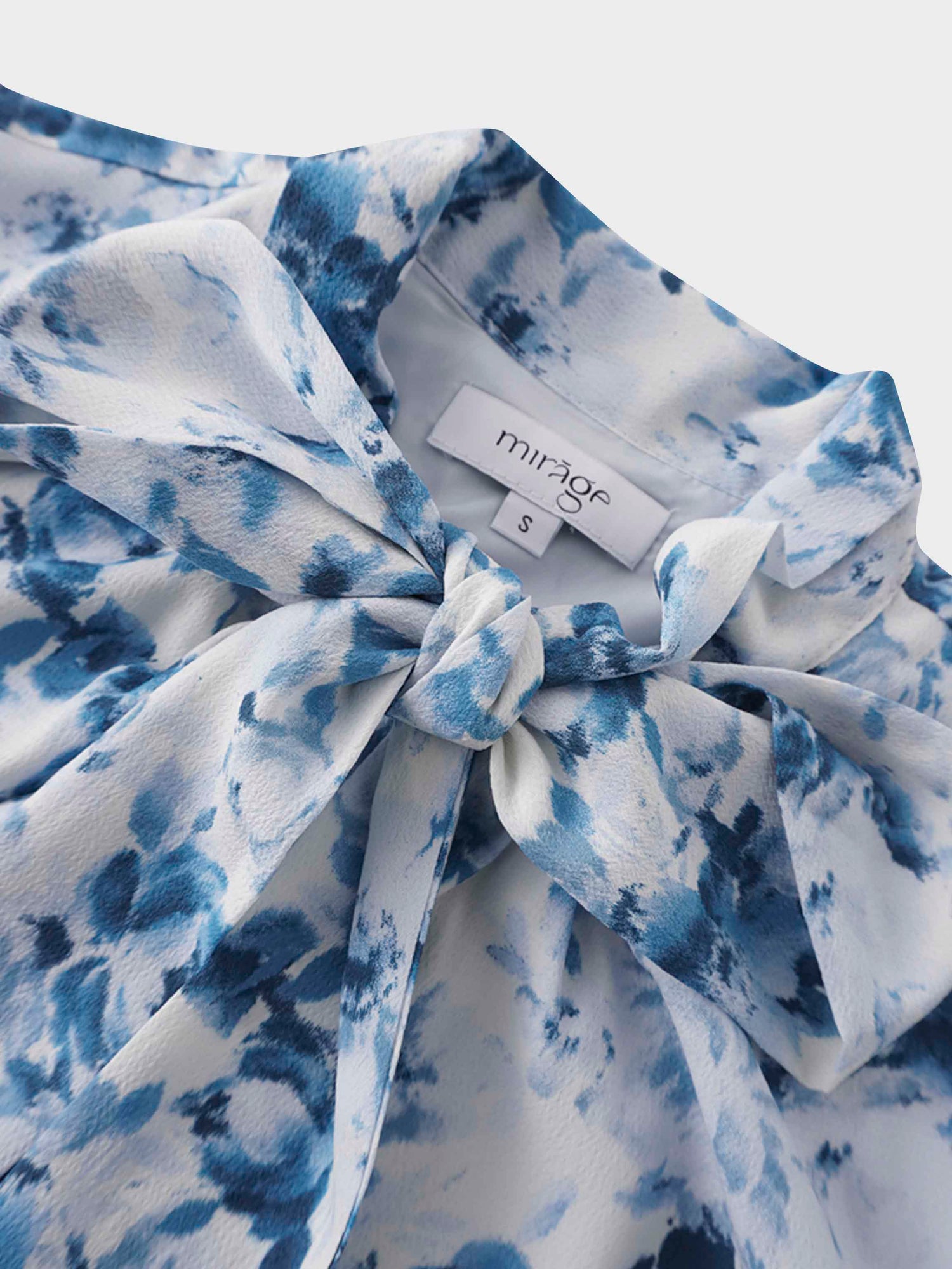 Tie Front Shirtdress-Light Blue Floral