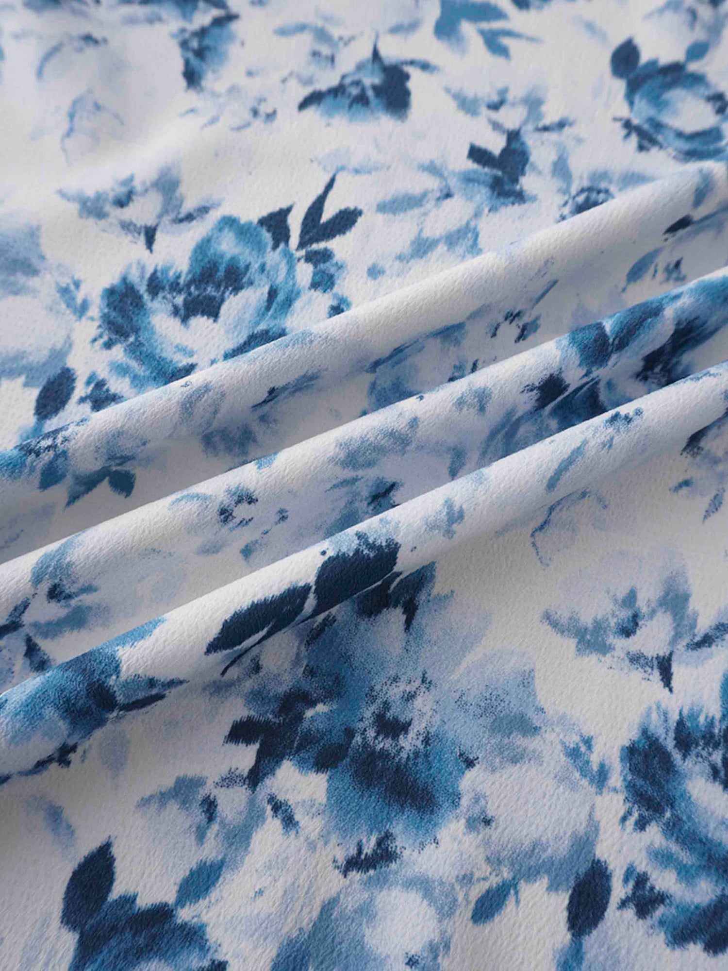 Tie Front Shirtdress-Light Blue Floral