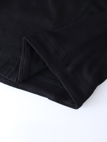 CREW NECK POCKET TEE DRESS 41"-BLACK