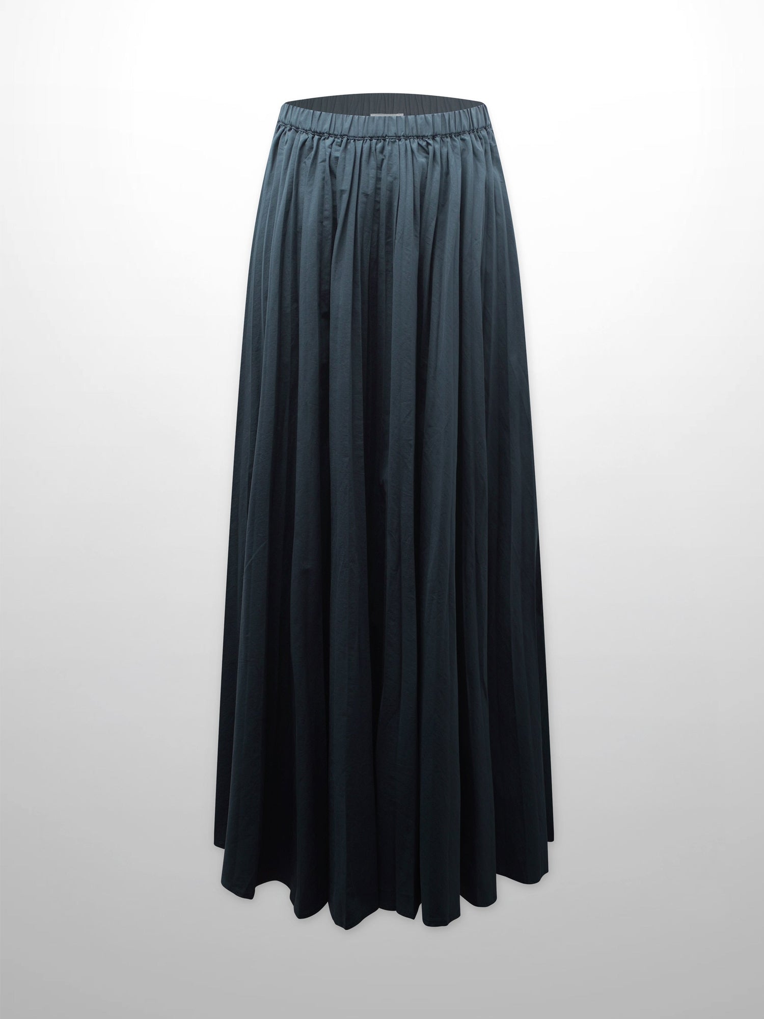Micro Pleat Elastic Waist Skirt-Navy