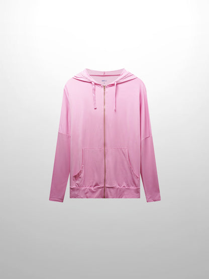 ZIP UP HOODIE-BUBBLEGUM PINK