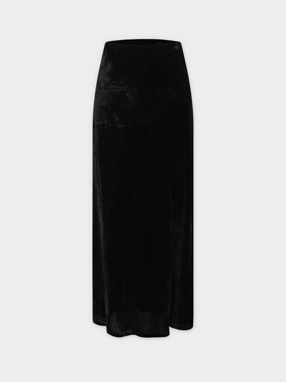 Velvet Slip Skirt-Black