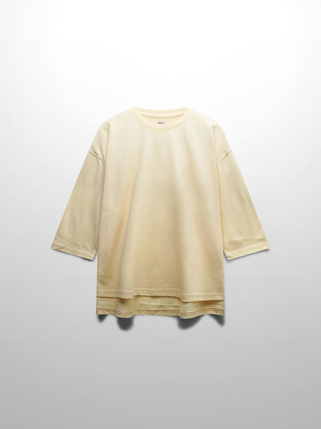Oversized Boxy 3Q Sleeve Tee-Cream