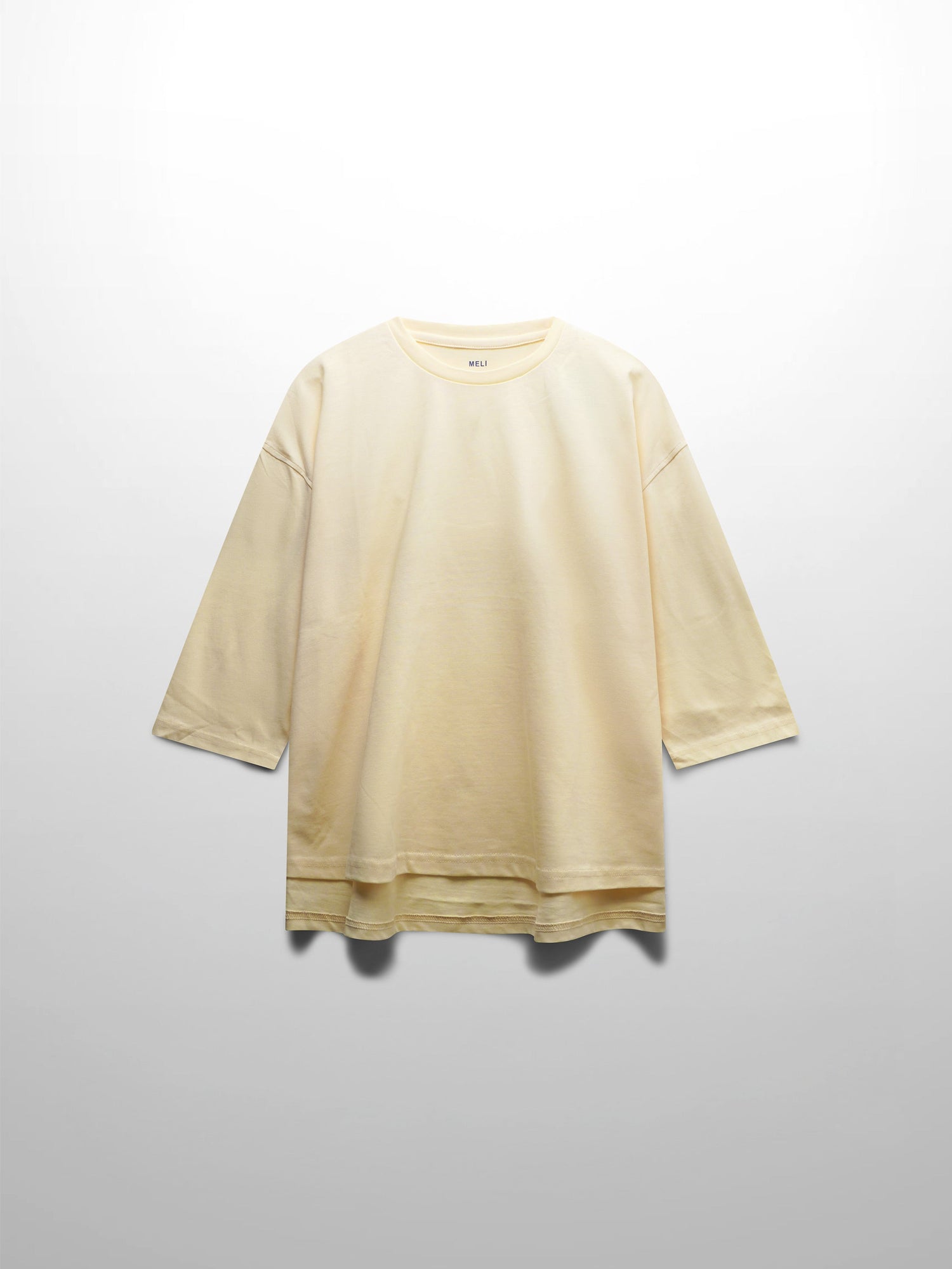 Oversized Boxy 3Q Sleeve Tee-Cream