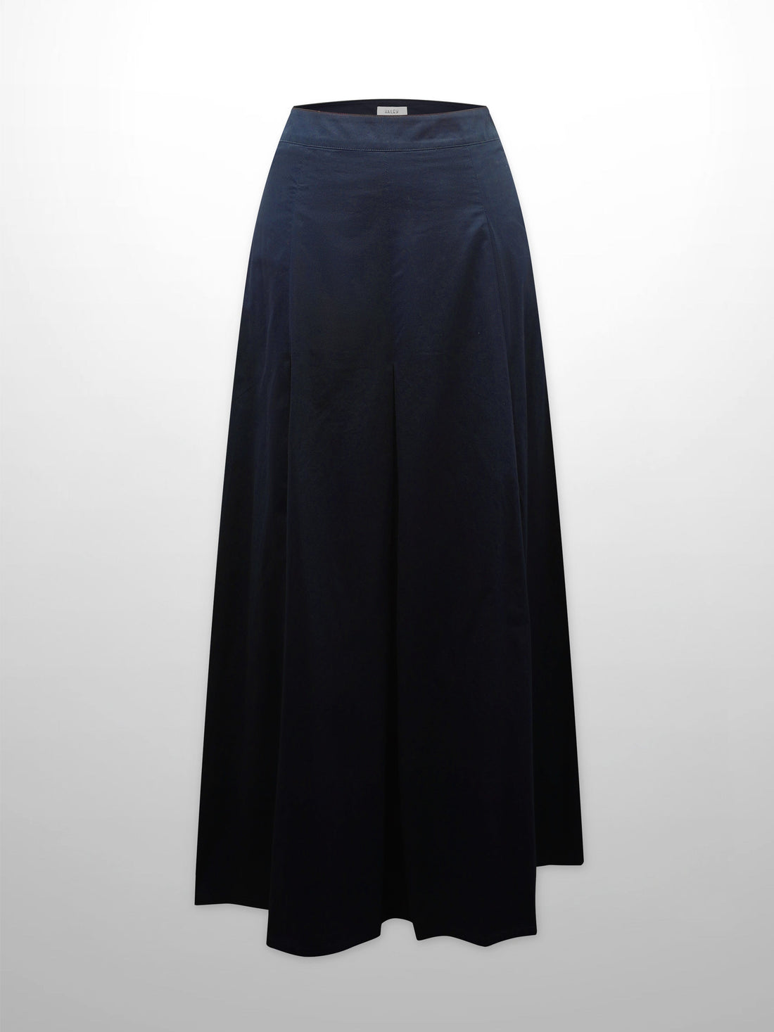 Stitch Down Cotton Pleated Skirt-Navy