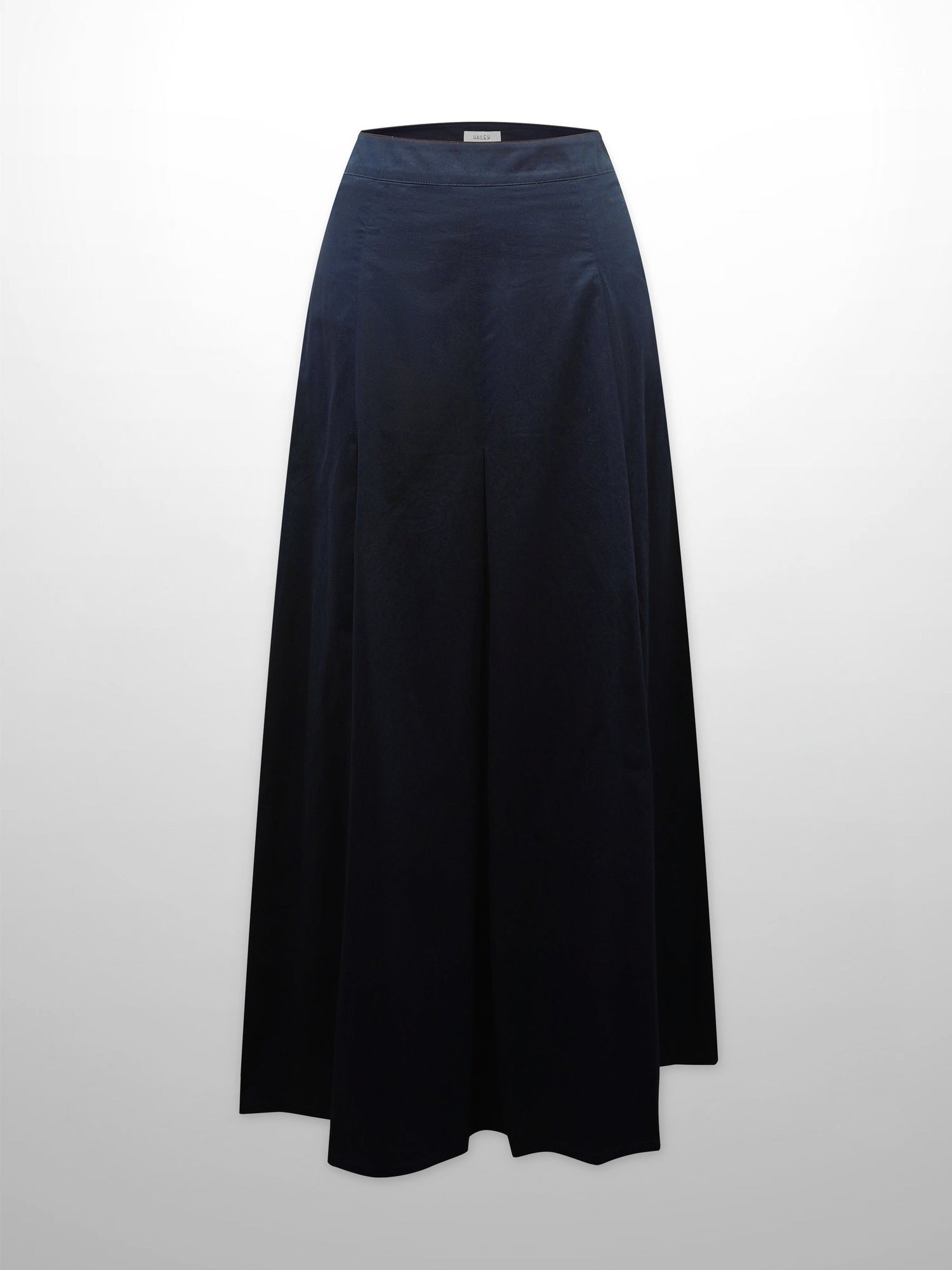 Stitch Down Cotton Pleated Skirt-Navy