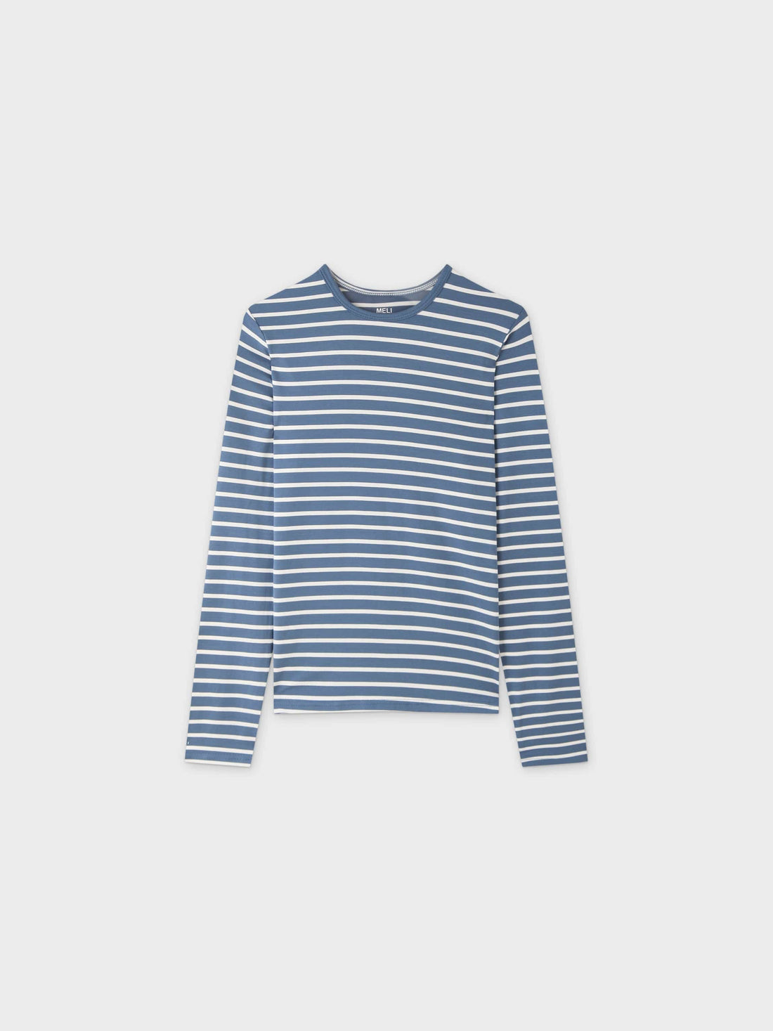 Butter Soft Striped Crew-Blue/White