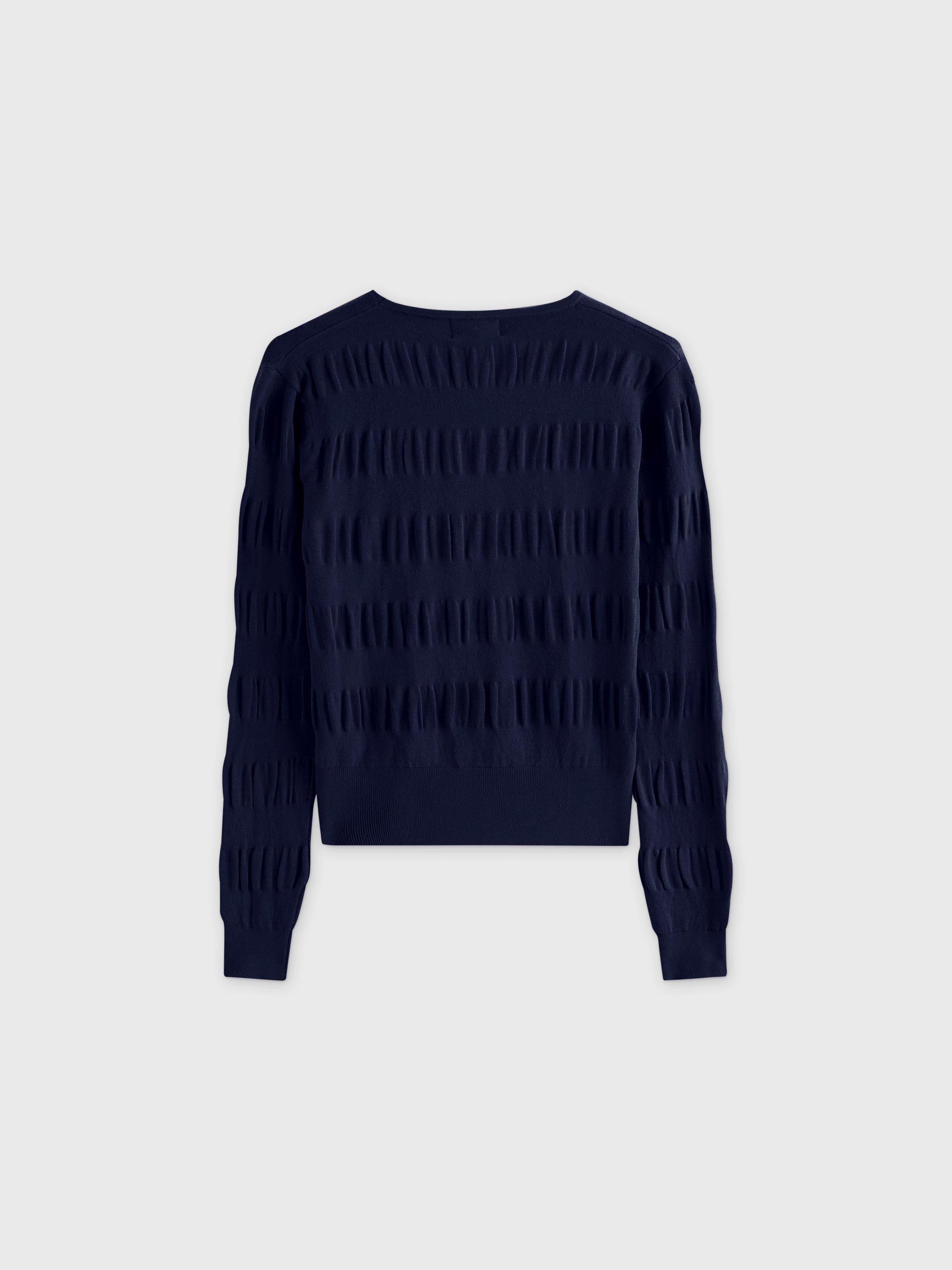 Ruched Sweater-Navy