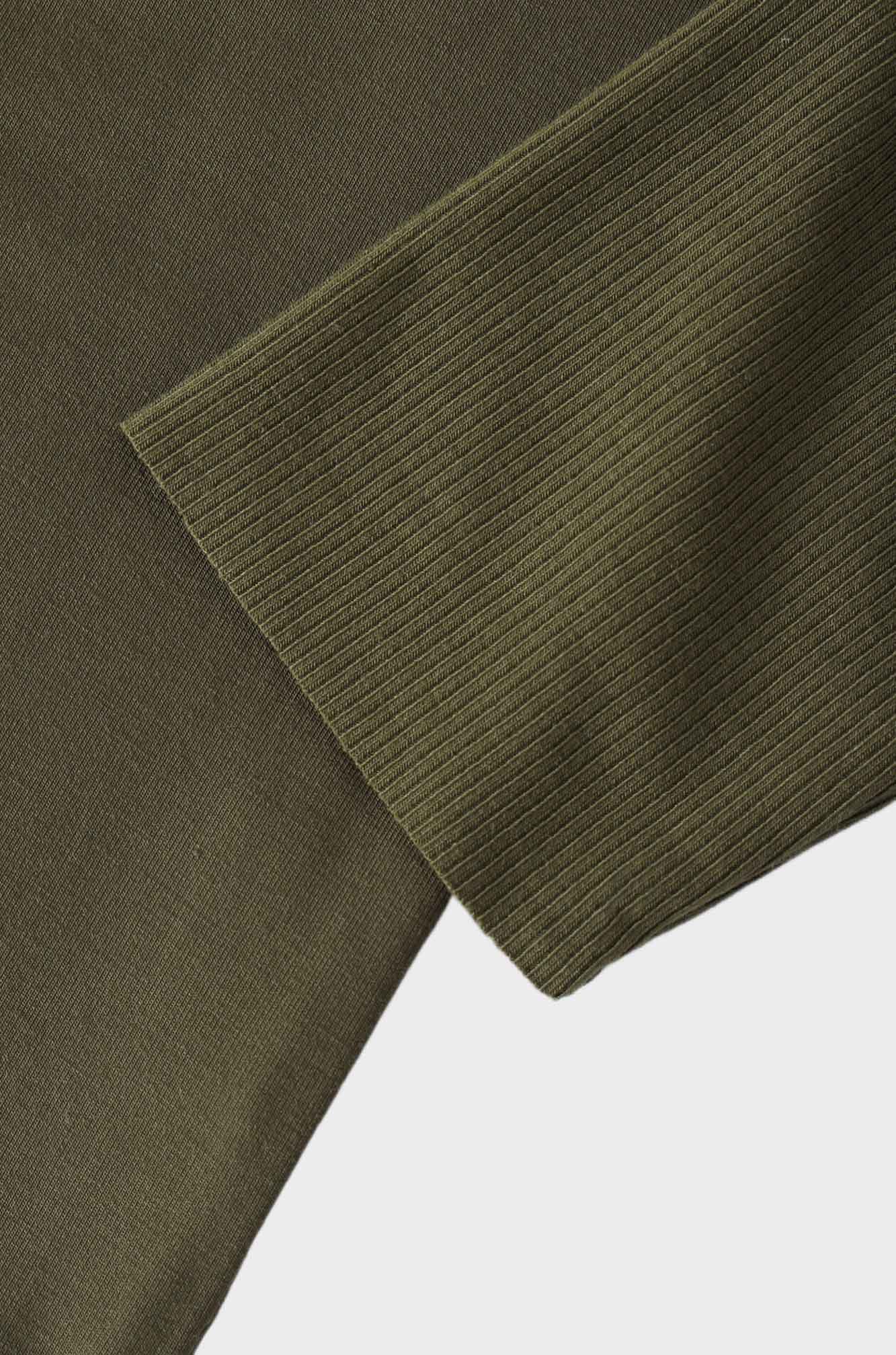 RIBBED BOTTOM T-SHIRT-OLIVE