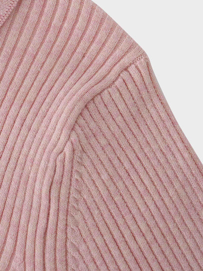 Center Design Sweater-Heathered Pink